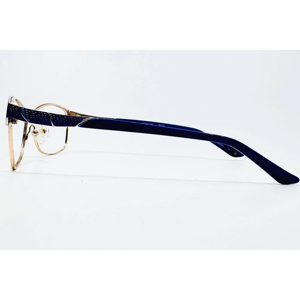 Bulova Eyeglass Frames Womens Blue Gold Royal Nairobi Cat Eye 52-15-135